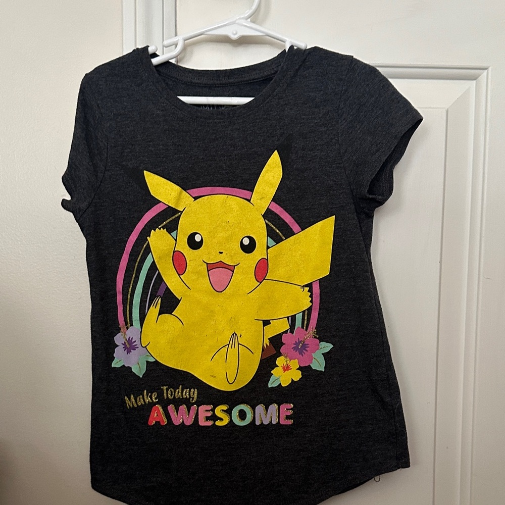 Jumping Beans Pikachu Graphic Kids T-Shirt - Charcoal